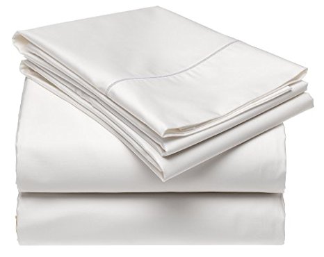 Renaissance 600-Thread-Count Cotton Sateen Queen Sheet Set, White