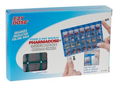 Ezy Dose Pharmadose Medication Organizer, with Locking Device - 1 Ea