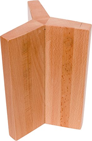 6-Sided Magnetic Knife Block - Beech Wood Universal Knife Holder by Mindful Design