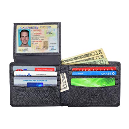 RFID Blocking Leather Wallet for Men - RFID Passport Sleeve and Gift Box incl.