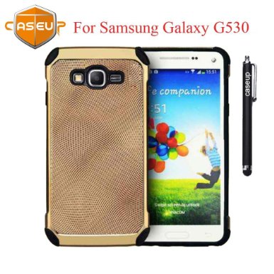 Galaxy Grand Prime Case, CaseUp Gold Electroplate Hybrid Series - [Shockproof][Drop Protection] Luxury TPU Phone Case Cover For Samsung Galaxy G530, Gold