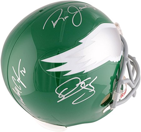 Donovan McNabb, Ron Jaworski & Randall Cunningham Philadelphia Eagles Multi-Signed Riddell Throwback Replica Helmet - Fanatics Authentic Certified