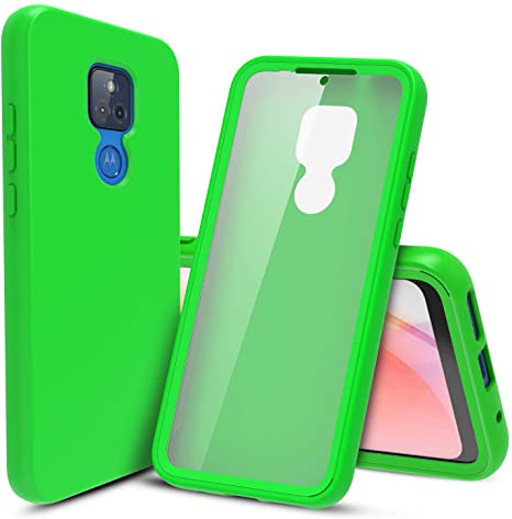 Cbus Wireless Full Body Silicone Case with Built-in Screen Protector for Motorola Moto G Play (2021) (Green)