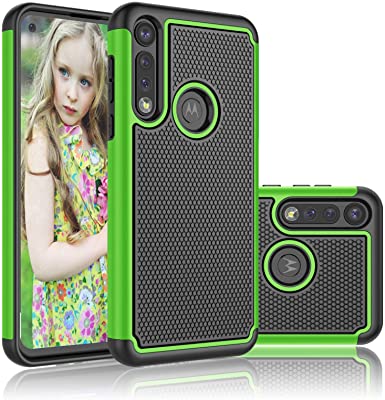 Njjex Moto G Power Case, Motorola G Power 2020 Case, [Nveins] Hybrid Dual Layers Hard Plastic Back   Soft Silicone Rubber Armor Defender Shockproof Slim Phone Cover for Moto G Power [Green]