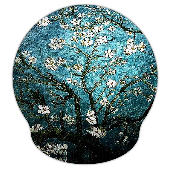 Mouse Pads for Computers Van Gogh Ergonomic Memory Foam Nonslip Wrist Support-Lightweight Rest Mousepad for Office,Gaming,Computer, Laptop & Mac,Pain Relief,at Home Or Work (Van Gogh Painting)