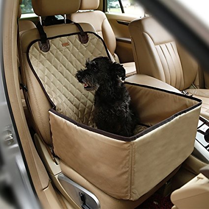 2-In-1 Waterproof Dog Booster Seats & Front Seat Covers for Vehicles Washable Pet Cat Car Mat
