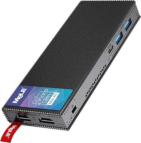 MeLE Fanless Stick PC PCG02 Pro 12th N100 8GB/256GB, Mini Computer Stick Dual HDMI 4K 4266MHz LPDDR4 WiFi Gigabit Ethernet USB Type-C PD3.0 Slim PC on Business Office Industrial IOT Media Home