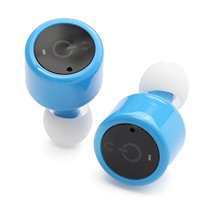 Wireless Earbuds Headphones, ELEGIANT Invisible Stereo Bluetooth Earphones Mini In-ear Sport Headsets with Mic Noise Canceling for iPhone 7, iPod, Samsung, BlackBerry, MP3 Players, Tablets Blue