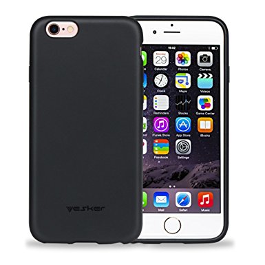 Yesker iPhone 6S Case iPhone 6 Case Slim Smooth Premium Durable Soft Rubber Silicone Gel back Case Cove - Black