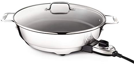 All-Clad SK492 Electric Skillet with Adjustable Temperature Dial, 7 Quart, Stainless Steel