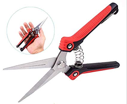 Pruning Shears for Garden Work Bypass Garden Scissors Grass Clippers Rust Proof Blades Clippers Hand Pruners with Ergonomic Handles, Shock-Absorbent Spring & Safety Lock