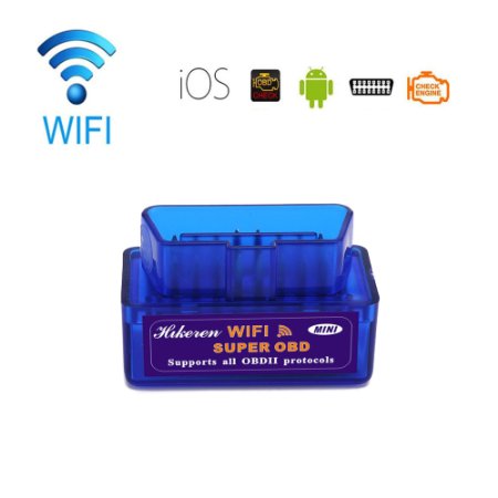 OBDIIHikeren MINI WiFi Wireless OBD2 OBDII V15 Auto Diagnostic Scanner Code ReaderScan Tool Check Engine Light for iOS and Android