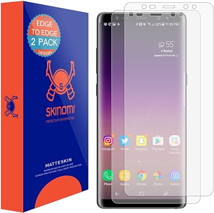 Skinomi Matte Screen Protector Compatible with Galaxy Note 8 (2-Pack)(Maximum Coverage, Edge to Edge) Anti-Glare Matte Skin TPU Anti-Bubble Film