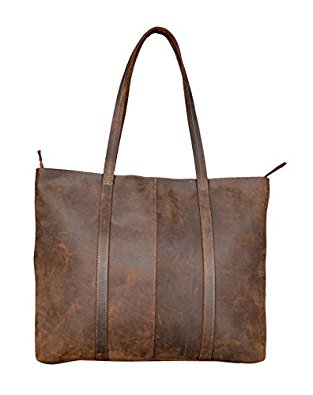 Women's Rustic Vintage Genuine Leather Tote Shoulder Bag Handmade Handbag