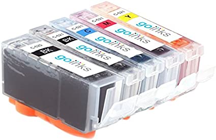 Go Inks C-520/521 Compatible Set of 5 Ink Cartridges to replace Canon PGI-520 & CLI-521 for use with Canon PIXMA Printers (Pack of 5)
