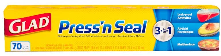 Glad Press'n Seal Sealable Plastic Wrap with Griptex , 70 sq ft