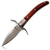 Oyster Knife By HiCoup - Premium Quality Pakka Wood-handle Oyster Shucking Knife with Full Tang Blade and Hand-guard