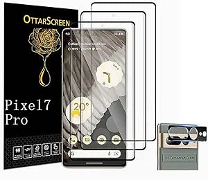 3 Pack for Google Pixel 7 Pro Screen Protector, 3 Pack Tempered Glass Screen Protector, 3 Pack Camera Lens Protector, 9H Hardness Tempered Glass Screen Protector for Google Pixel 7 Pro【3 1 Pack】