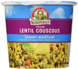 Dr McDougalls Right Foods Vegan Lentil Couscous Soup Lower Sodium 21-Ounce Cups Pack of 6