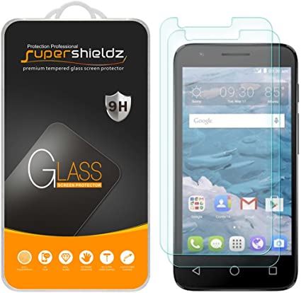 Supershieldz (2 Pack) for Alcatel Ideal Tempered Glass Screen Protector, Anti Scratch, Bubble Free