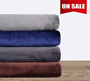 HEPERON Queen Size Fleece Blanket 330 GSM Super Soft Warm Fuzzy Lightweight Blanket for Bed, Sofa or Couch(Queen，Dark Grey)