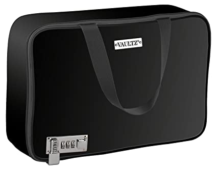 Vaultz Locking Travel Case for Cosmetics Storage, Black (VZ03745)