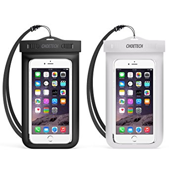 Universal Waterproof Case, CHOE 2Pack Clear Transparent Cellphone Waterproof, Dustproof Dry Bag With Neck Strap for iphone 7,7 Plus,6S,6S Plus, Samsung Galaxy S7 and All Devices Up to 6 Inches