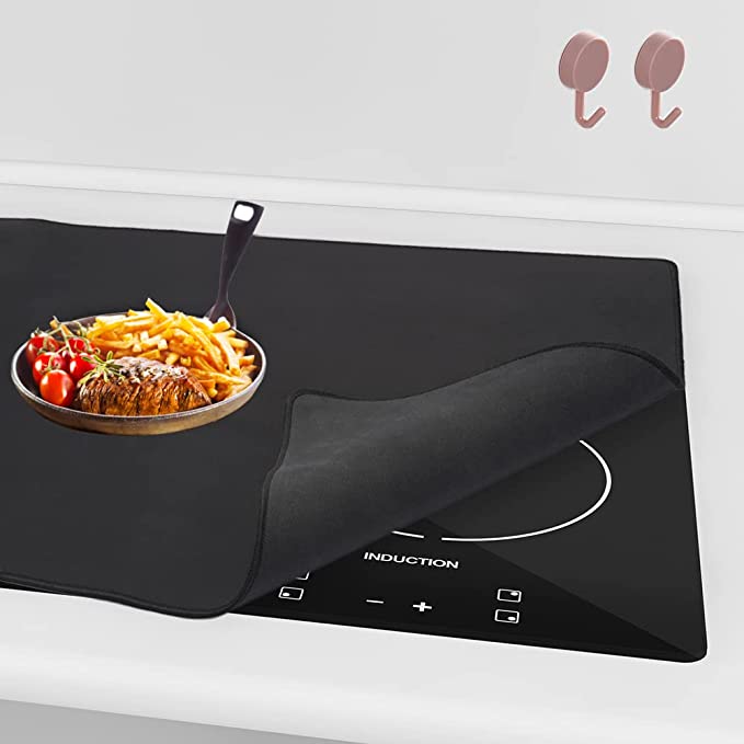 Stove Top Covers (28.5" x 20.5"), Foldable Glass Electric Stove Top Protector Cover Prevents Scratching, Heat Resistant Washer Dryer Ironing Mat Cooktop Work Surface Expands Usable Space