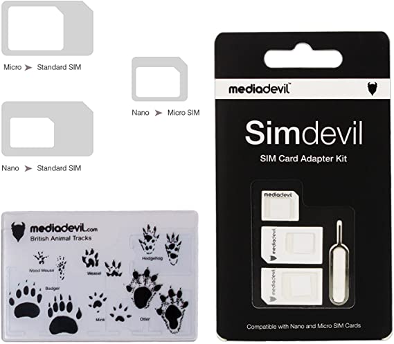 MediaDevil Simdevil 5-in-1 SIM Card Adapter Kit (Nano/Micro/Standard)