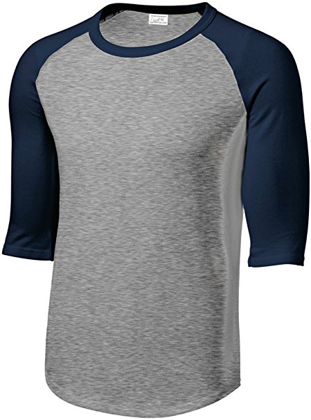 Mens or Youth 3/4 Sleeve 100% Cotton Baseball Tee Shirts-Youth XS to Adult 6X