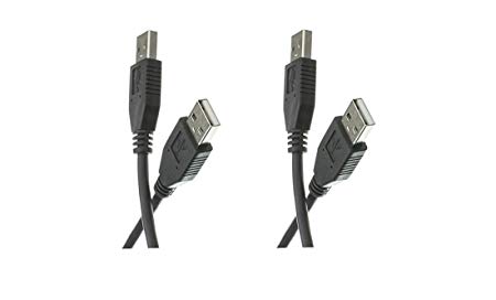 2 Pack, 6 Feet USB 2.0 Type A Male Cable, Black, CNE613925