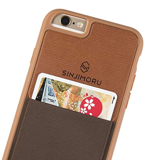 Sinjimoru iPhone 6/6s case with Sinji Pouch Card Holder, Slim Card Wallet case for Apple iPhone 6/6s. Sinji Pouch Case for iPhone 6/6s, Brown.