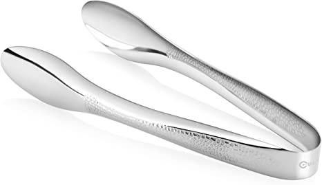 Cuisinox Hand Hammered Stainless Steel Serving Tongs, 6"