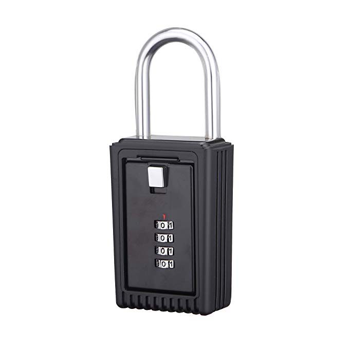 Champs Realtor Combination Lock, 4 Digit Comination Padlock, Real Estate Key Lock Box, Set-Your-Own Combination, Removable Storage Lock