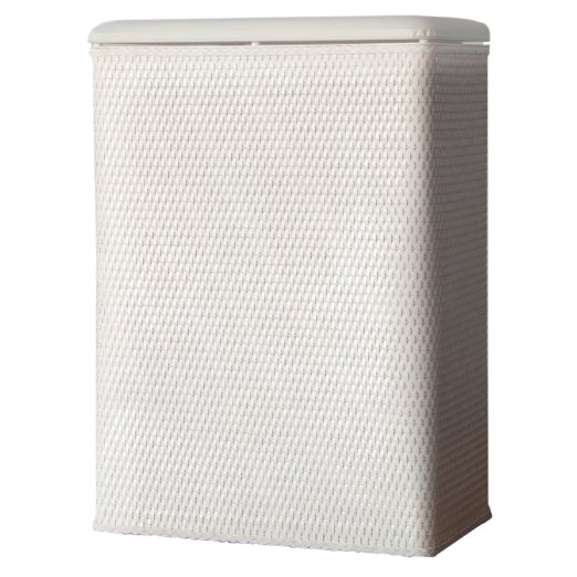 Lamont Home Carter Family Size Wicker Laundry Hamper with Coordinating Padded Vinyl Lid, White