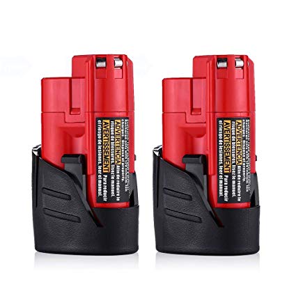 Upgraded 3000mAh Replacement for Milwaukee M12 Battery 12V 3.0Ah Lithium Xc 48-11-2420 48-11-2440 48-11-2402 48-11-2411 48-11-2412 Cordlees Tools 2Packs