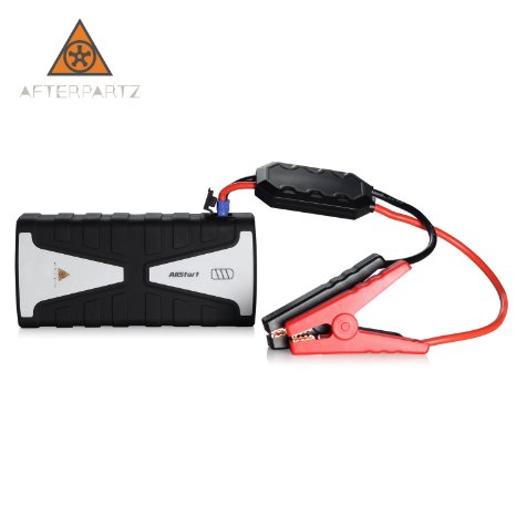 AFTERPARTZ AllStart Car Jump Starter 18000mAh 800A Portable Battery Charger Power Bank for Two Way Radio  Laptop  Phone  Tablet with Built-in Safety Protection Clamp Cable and LED Flashlight