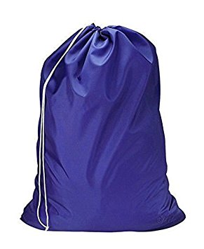 Large 28 X 38 Inch Heavy Duty Nylon Laundry Bag with Drawstring Closure, Assorted Colors and Designs