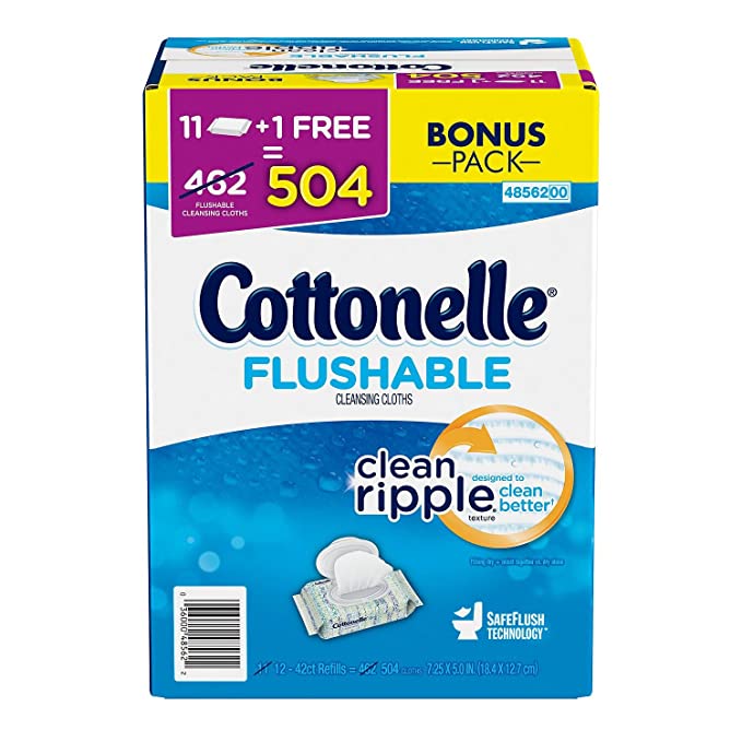 Cottoelle Flushable Cleansing Cloths, 8 Pound