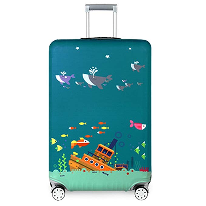 Travel Suitcase Protector Zipper Suitcase Cover Washable Print Luggage Cover 18-32 Inch