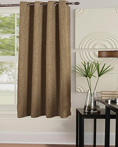 Best Dreamcity Faux Linen Blackout Curtain, Grommet Top, Insulated, Room Darkening, Single Panel, W52" by L63", Camel