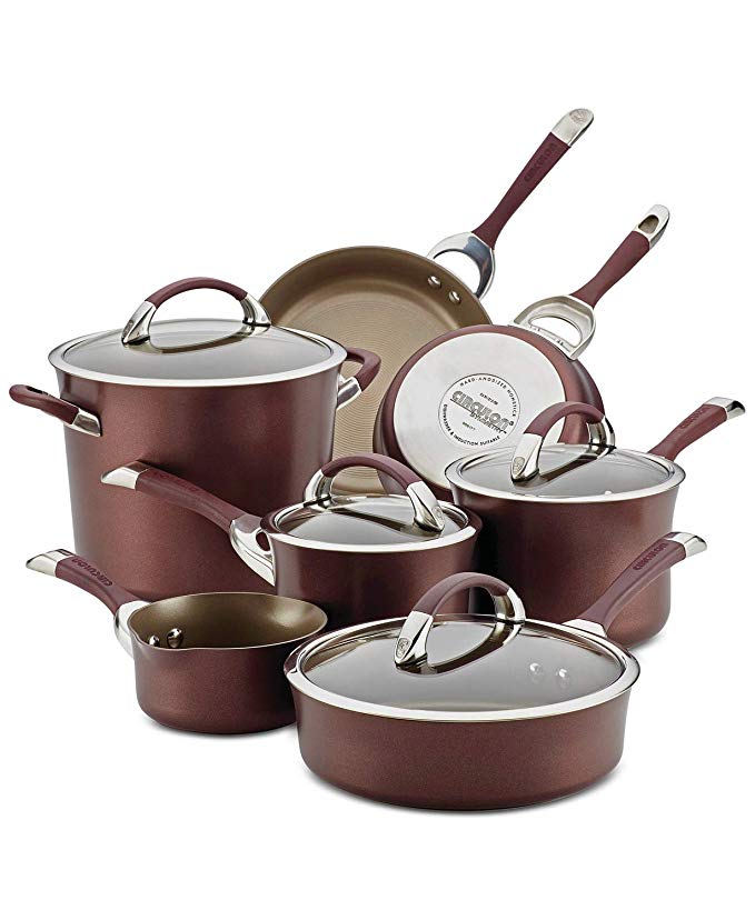 Circulon Symmetry Hard-Anodized Nonstick 11-Piece Cookware Set (Merlot)