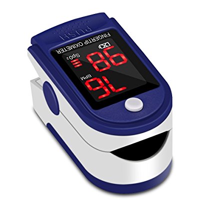 Fingertip Pulse Oximeter Blood Oxygen Saturation Monitor with LED Display Used to Measure SpO2 and Pulse Rate for Adult, Children Community Health Center Sports Hospital Home(Include Carrycase, Lanyard)