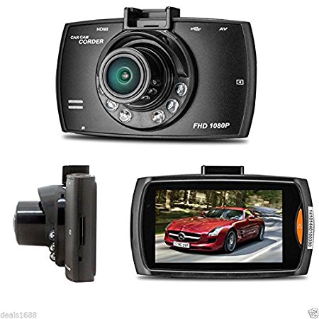 FUSHITON 2.7" LCD Vehicle HD Dash Camera DVR Cam Recorder Car Video Night Version G-sensor Support 32G TF Card Parking Monitor Motion Detection Loop Recording