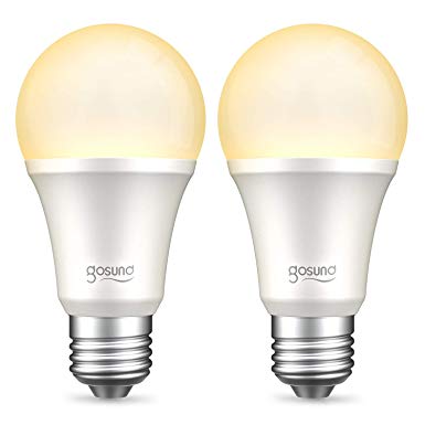 Gosund Smart Light Bulb WiFi Alexa & Google Home Compatible Home E26 LED Bulb Dimmable 2pack Warm White 2700K 8W A19