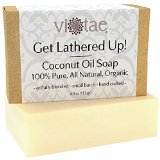Certified Organic COCONUT OIL Soap - 100 Pure All Natural Aromatherapy Herbal Bar Soap - 4oz