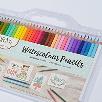 36 Count Watercolor Pencil Set   BONUS Waterbrush