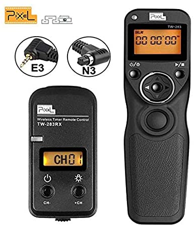 Pixel TW-283 E3/N3 LCD Wireless Shutter Release Timer Remote Control for Canon 7D Series 5D Series EOS R XT XTi XS XSi T1i T2i T3 T3i T4i T5 T5i T6i 50D 40D 30D 10D