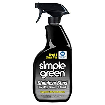 Simple Green Stainless Steel One-Step Cleaner and Polish, Spray Bottle 32 fl oz, Streak & Smear Free