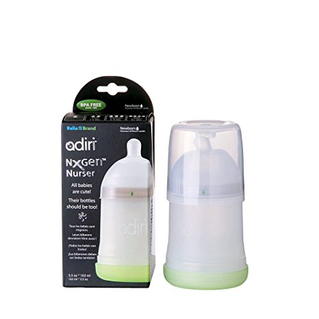 Adiri NxGen Newborn Nurser Baby Bottle, White, 5.5 Ounce (Discontinued by Manufacturer)